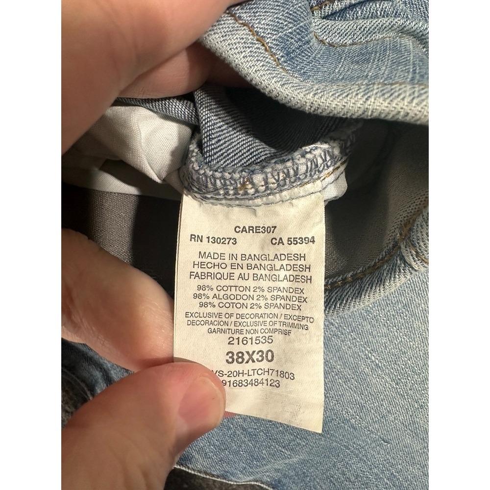Lee Jeans Mens 38x30 Light Wash Slim Straight Stretch Denim Pants 2161535 - Picture 7 of 8